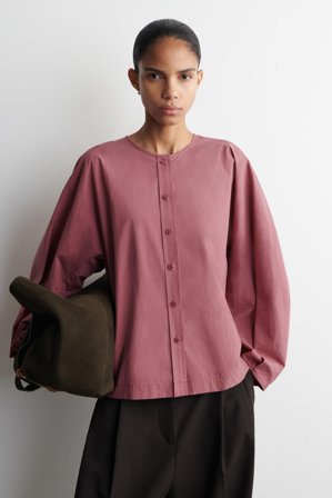 COS Women's Gathered Pima Cotton Blouse