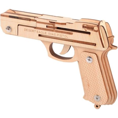3D-puslesæt Miniature Gun Byggesæt i træ Samlet sæt Model