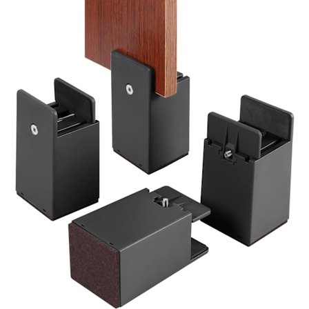 Säädettävä sänky ja huonekalujen korotuspalat ruuvipuristimella, 4 kpl 10 cm säädettävät