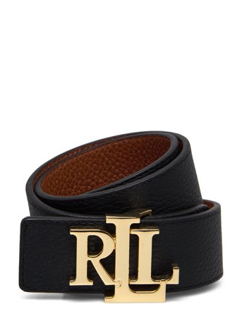 Reversible Pebbled Leather Wide Belt Black Lauren Ralph Lauren