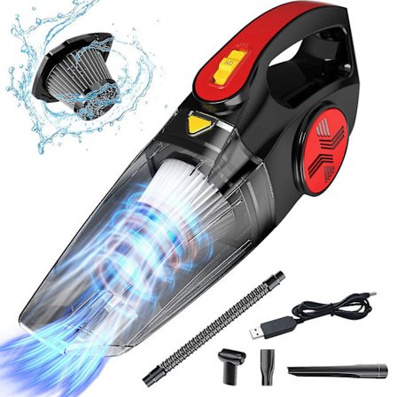 Bærbar støvsuger til bil, trådløs, genopladelig håndstøvsuger med bærbar høj effekt 7000pa til bil Ho