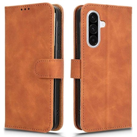 Lærveske med lommebok og flip-deksel for Samsung Galaxy A56 5G - Hudfølelse og anti-fall