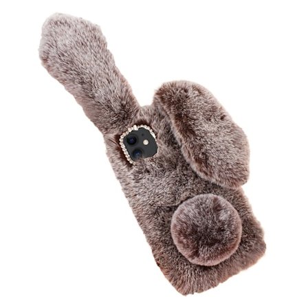 Fluffy Rabbit iPhone 11 skal - Brun