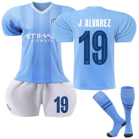 23-24 Manchester City Champions League Edition Hemfotbollsdräkt nr 19 Alvarez G 16