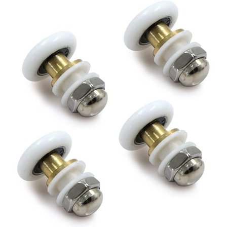 Bruse Dør Hjul - Bruse Kabine Hjul til Skydedøre - Messing Brusebad Dør Hjul Dør Hjul Remskiver Tilbehør Hardware Værktøj 4PCS 23mm