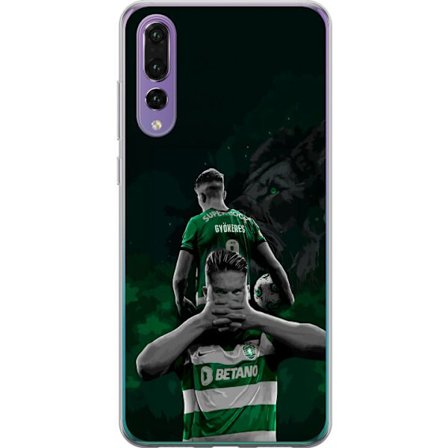 Yhteensopiva Puhelinkuori Huawei P20 Pro Neonmotiivi, jossa teksti "Gaming is in my DNA" sinisenä ja punaisena tiiliseinällä, jossa loistava DNA-spira