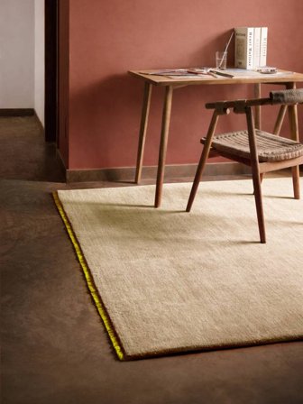 Monocromatico Moderna Pelo Tappeto - Beige/Giallo 160X230 In Stile Moderno