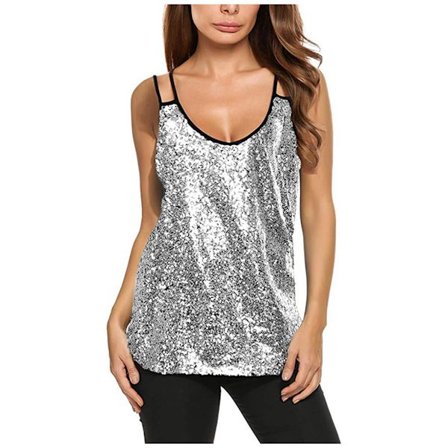 Dam Sleeveless Sparkle Shimmer Camisole Väst