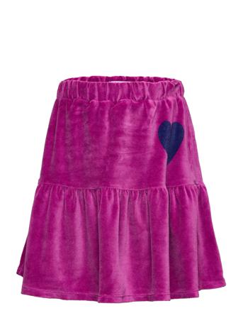 Heart Velvet Skirt Dresses & Skirts Skirts Short Skirts Rosa Bobo Choses