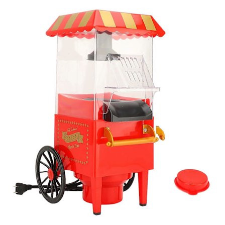 Popcornmaskin Elektrisk Produserer 50g Vintage Popcornmaskin Vogn Kinostil