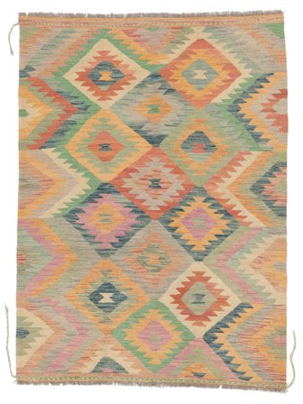 Tissé À La Main Kilim Ariana Trend Tapis 142X194 De Laine Jaune Foncé/Marron Petit