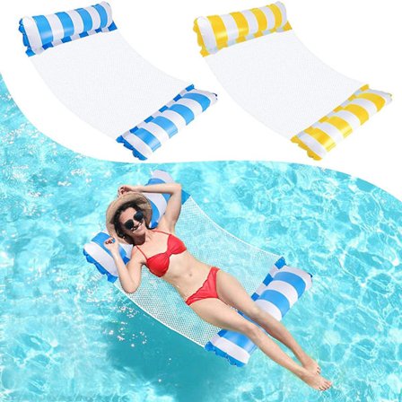 2-pakks Vann Hengekøye Oppblåsbar Basseng Hengekøye Stol, 4 i 1 Flytende Lett Stol Oppblåsbar Madrass, Bærbar For Barn Voksne Hav Strand Basseng