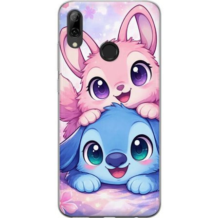 Yhteensopiva Puhelinkuori Huawei Huawei P smart 2019 Suloinen kawaii-aiheinen kuvaus vaaleanpunaisilla ja sinisillä fantasieläimillä, suurilla silm