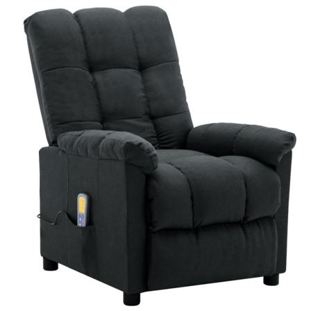 Vidaxl Massagefåtölj Mörkgrå Tyg Grå