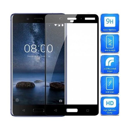 2-PACK Nokia 8.1 Tempered Glass 0,26mm 2,5D 9H Fullframe