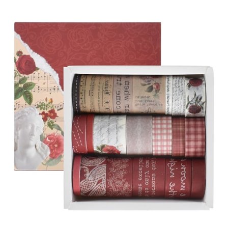 2 Set Washi Tejp, Vintage Lim Washi Tejp, Maskerande Dekorativ Limtejp för Scrapbooking, Hantverk, Fotoramar, Dekorera Presenter