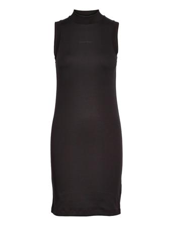 Micro Logo Interlock Mock Dress Black Calvin Klein