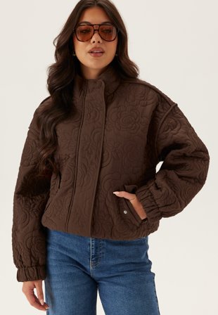YAS fipura Ls Quilted Jacket Chocolate Brown Klær