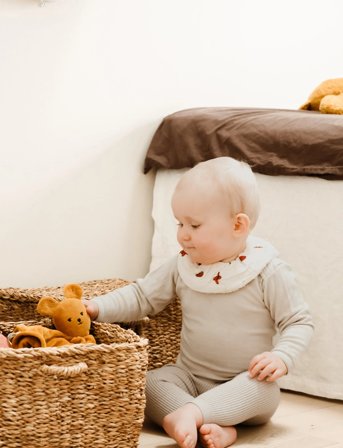 Fabelab Ruffle Bib 3-Pack - Into The Garden - Pink - ONE SIZE