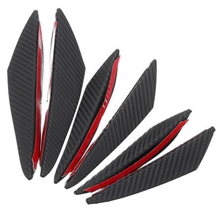 6st Universal Carbon Fiber Look Bil främre stötfångare Spoiler Wing Lip Splitter
