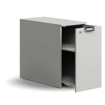 Seitenschrank QBUS rechts, abschließbar, 740x400x800 mm, hellgrau