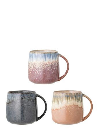 Bloomingville Cloe Mug, Rose, Stoneware - Multi/patterned - 38 CL