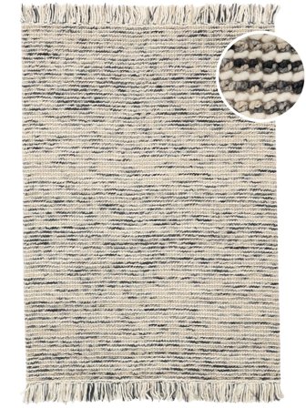 Dolly Multi 160X230 Krémová Bílá/Šedá Vlněný Koberec