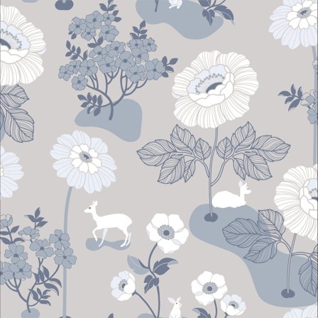 Duro Blomsteräng 398-04P Tapetprov Duro 1900, Grå, Färg & tapeter