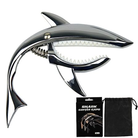 Shark Gitarre Capo Zink Legering Capo For Akustisk Elektrisk Klassisk Gitarer Og Bass Ukulele Capo Wit