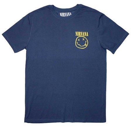 Nirvana Unisex Vuxen Mini Happy Face T-Shirt XL Denimblå