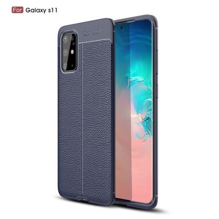 Samsung Galaxy S20 Plus - Litchi Skal - Mörk Blå Darkblue Mörk Blå