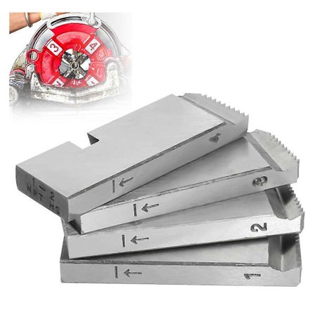 4-pakning 47770 Rørgjengesett Kompatibelt med RIDGID, høyhastighets gjengebakker Kompatibelt med 1-2 tommers rør, universell bakke