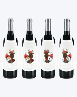 Broderikit Flaskförkläden Rudolf 4-pack - Permin