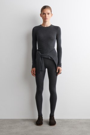 COS Women's Merino Wool Long Sleeve Top in Grey