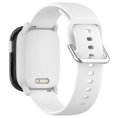 Kompatibla silikonsportarmband kompatibla med Xplora X6 Play 20 mm ersättningsarmband med silverspänne, storlek: S Vit