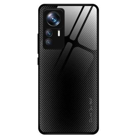 Kulfiberstruktur telefoncover til Xiaomi 12t Pro 5g hærdet glas+tpu anti-scratch Cover