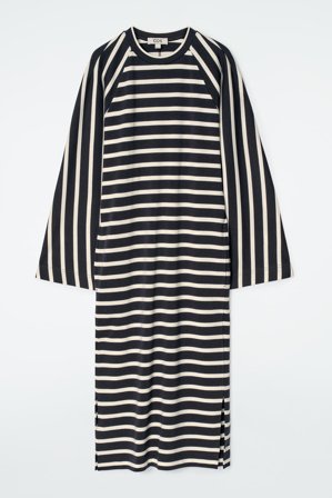 COS Femme Robe Colonne Midi En Jersey Dress in Bleu