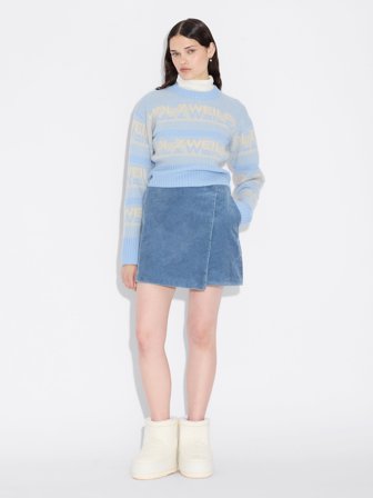 Holzweiler - Enja Corduroy Skirt - Light Blue Mix - Womens - Extra Small