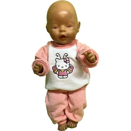 Mysdress i rosa-melerad trikå till Baby Born, dockkläder