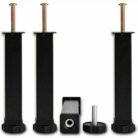 4 kpl ruuvattavat metalliset sängynjalat jalat universaaliin ritiläpohjaan mustat huonekalujalat, ei porausta ritiläpohjan jalat, säädettävä korkeus: 