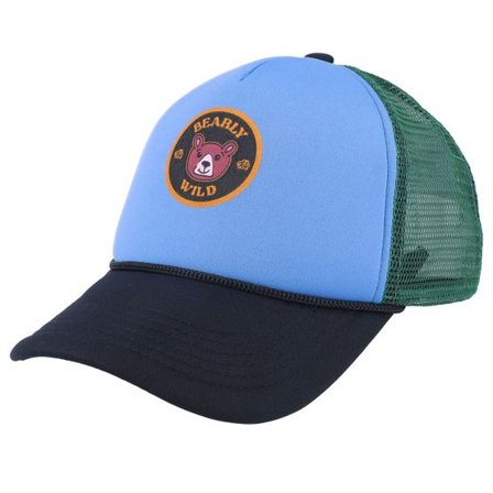 Headster - Blå trucker Keps - Kids Bearly Wild Hat Iguana Green Trucker @ Hatstore