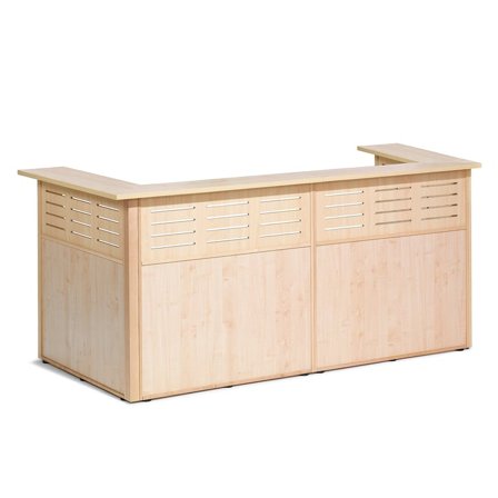 Receptionsdisk TREAT, 4 sektioner, U-formet, birk