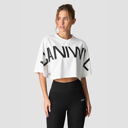 ICANIWILL Contrast Cropped T-skjorte Hvit