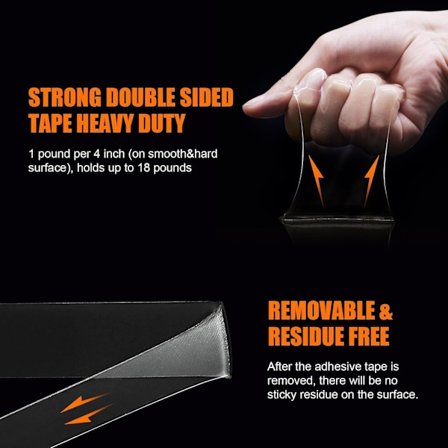 Ekstra sterk dobbeltsidig teip, 3 meter transparent dobbeltsidig teip, vanntett, for vegg og teppe