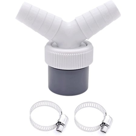 2-til-1 afløbsslangeforbindelse til opvaskemaskine og vaskemaskine, 2-vejs Y-type splitter slangeforbindelsesadapter.