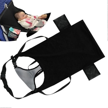 Bærbar flyseng til børn, sammenklappelig rejsesædeforlænger med fodstøtte, hjemmeudgave