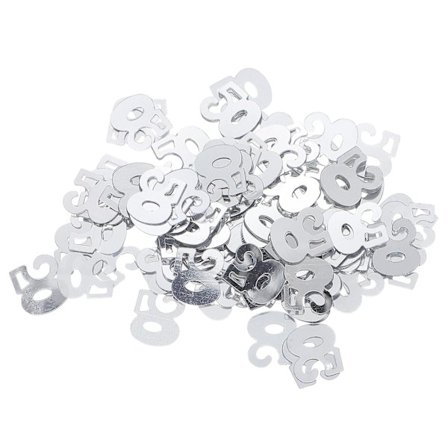 1200 stk nummer 50 paljetter konfetti festartikler bordkonfetti dekorasjon for bursdag jubileum (sølv)