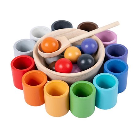 Rainbow Toy Wisdom Game Balls and Cups