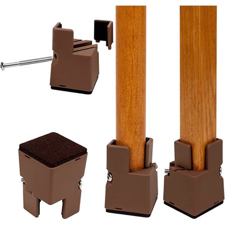 Sengestøtter 2 Tommer Med Justerbar Skrueklemme, 4 Pakke Hårdtøjsmøbler, Understøtter Op Til 5.000 Lbs, Passer Til Møbelben Med Tykkelse Fra 0