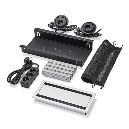 Kabelbokspakke UNIFY til QBUS/AUDREY fast stativ 2400 mm, udstyret, lille, sølv